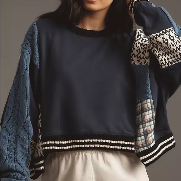 Anthropologie | Pilcro Mixed Media Pullover Sweatshirt - Picture 6 of 7